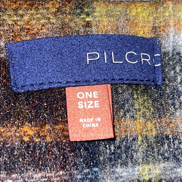 Anthropologie Pilcro Plaid Open Vest Blue Yellow Brown Orange Vest One Size - Picture 2 of 8